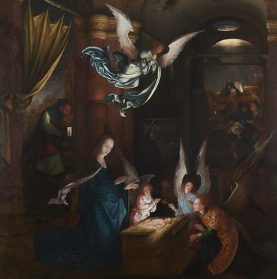 De Geboorte, c.1515-20 (paneel) door Jan de Beer